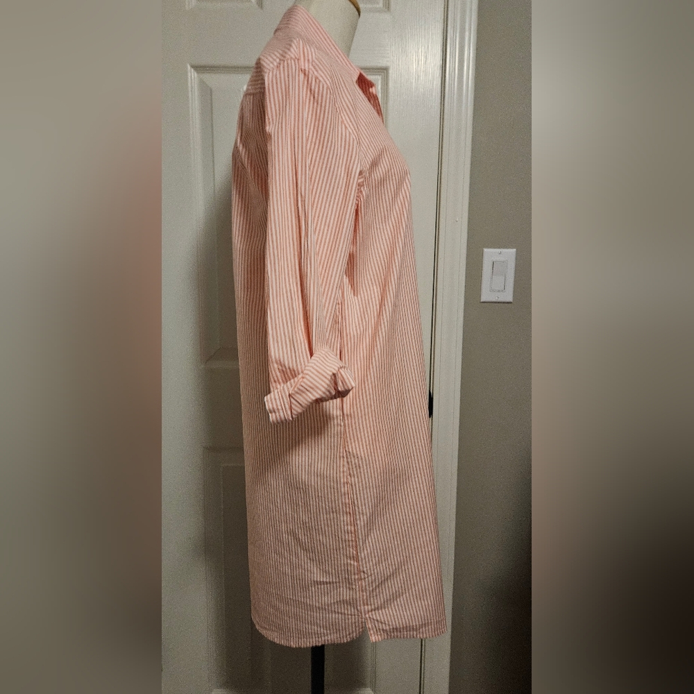 NWT Southern Tide Cam Stripe Poplin Long Sleeve Button Dress: Color- Conch Shell - Picture 7 of 16